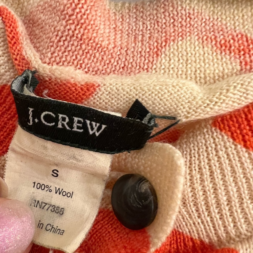 J. Crew Orange/Red Zebra Print Cardigan Size S - Picture 3 of 8